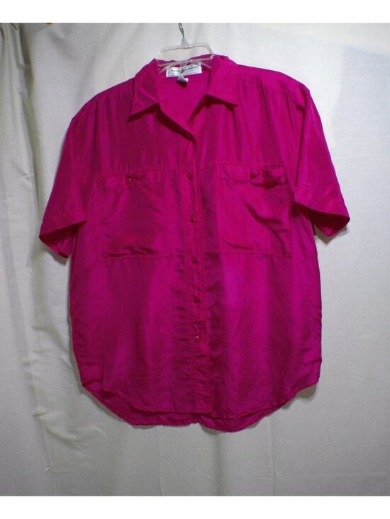 Maggie Lawrence Tops - Maggie Lawrence Pink Blouse Silk Small Summer Barbie